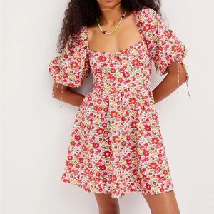 For Love and Lemons Auden Puff Sleeve Mini Dress